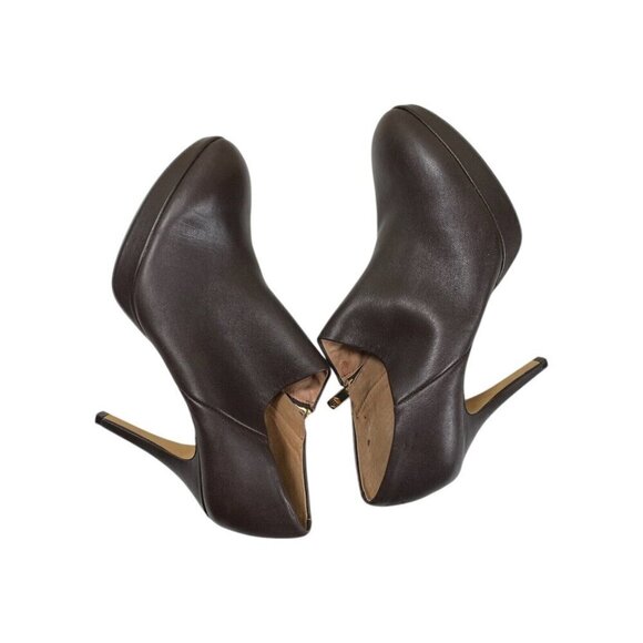 Vince Camuto Elvin Dark Roast Brown Leather Ankle Booties Size 9.5M New w/ Box - Picture 3 of 6